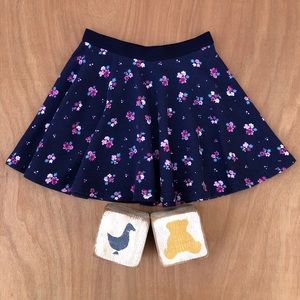 Gymboree Girls Navy Blue Flora Flare Skirt 7/8
